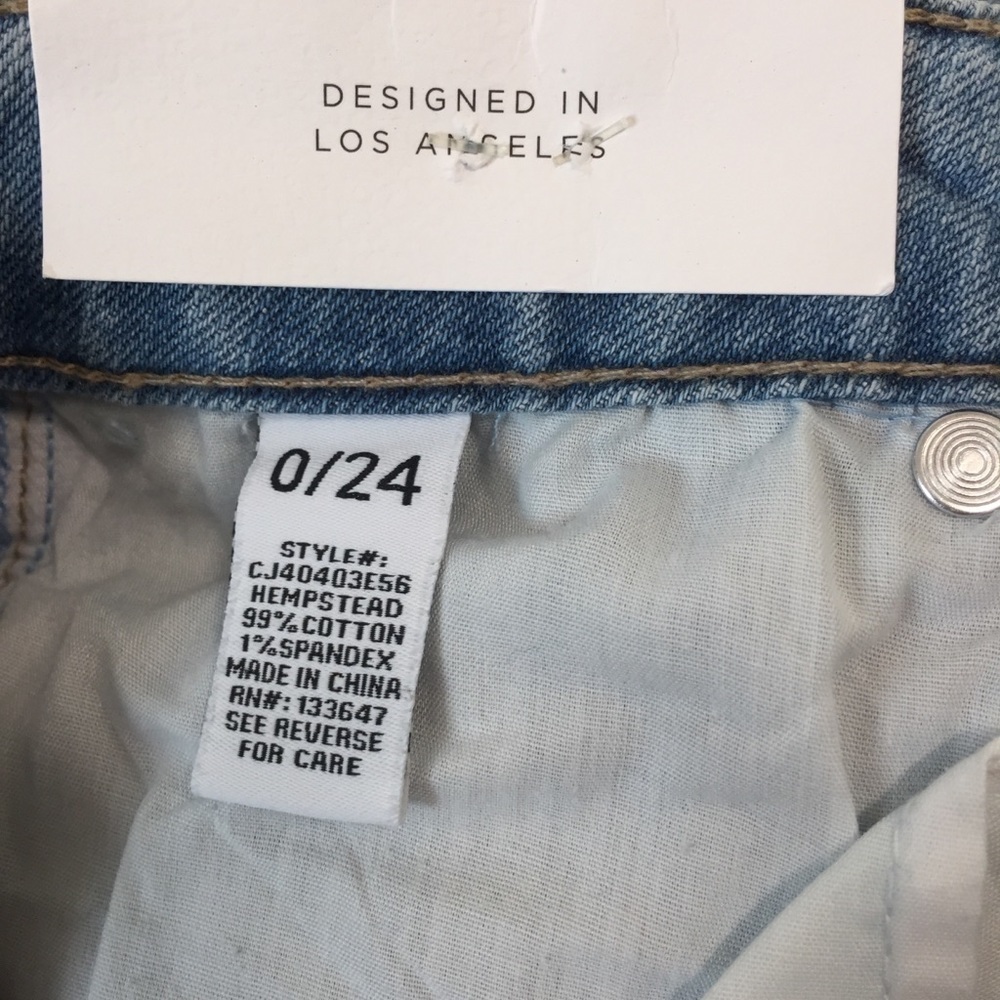 High Rise Distressed Slim Straight Leg Jeans 0/24 - Picture 8 of 8